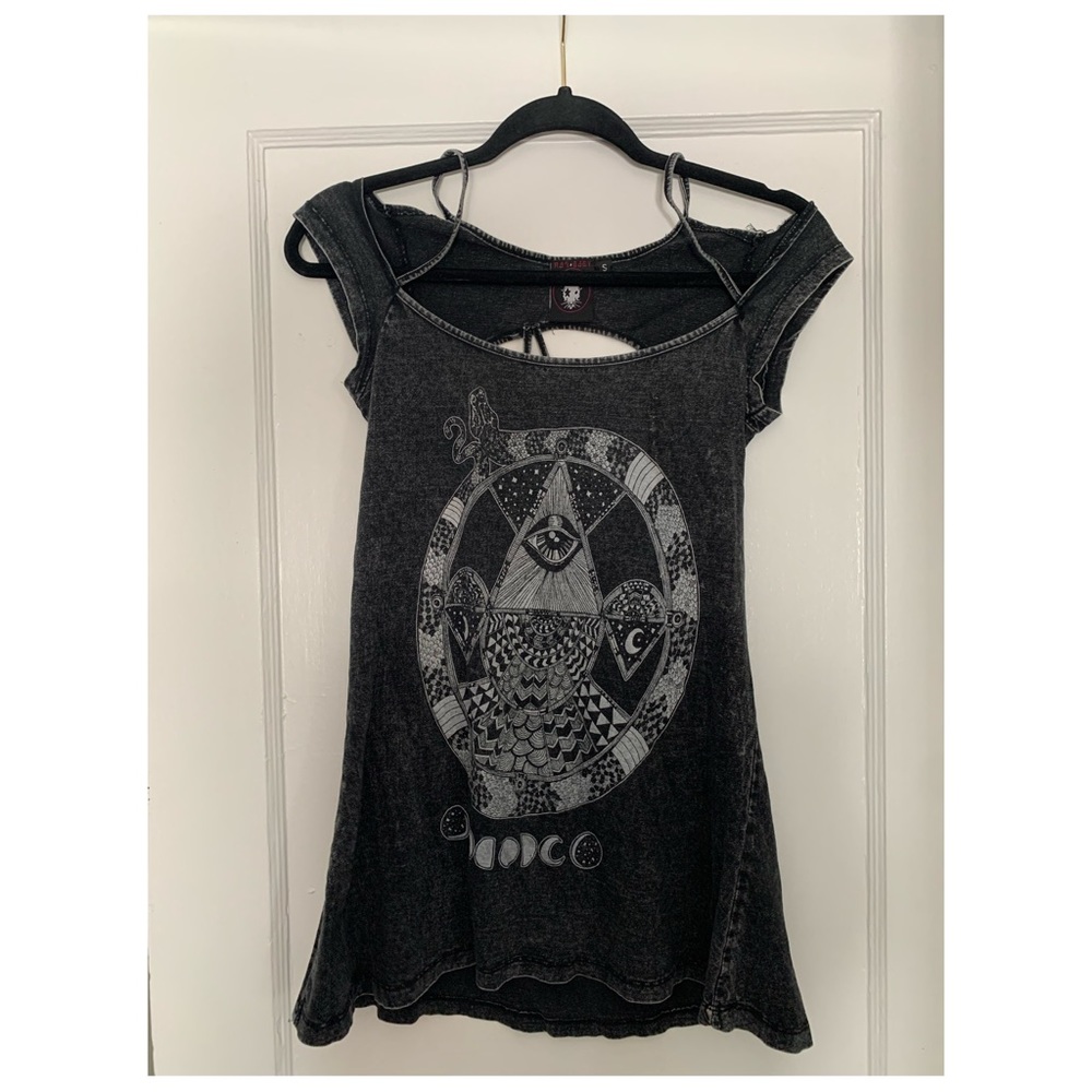 Pentagram cut out Rat Baby top.